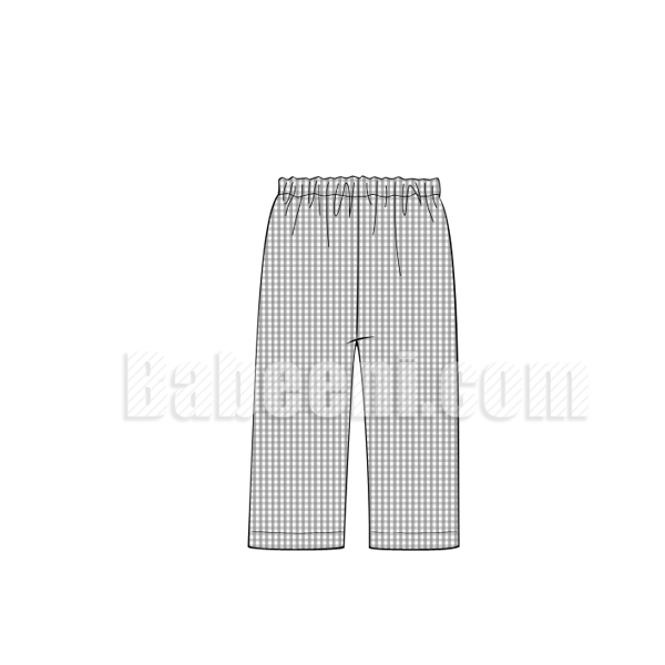 Gray gingham plain long pants for boy- BT 51